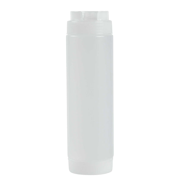 Restaurantware First In First Out 24 Oz Clear Plastic Squeeze Bottle - Inverted Refill & Dispensing Lid - 2 3/4" X 2 3/4" X 9 1/4" - 1 Count Box