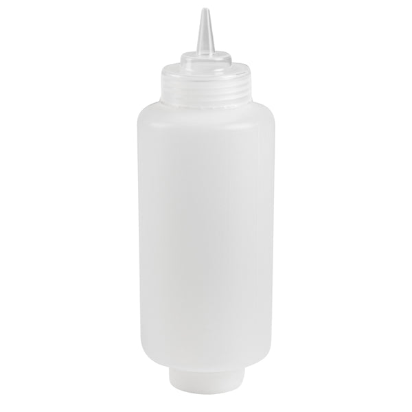 Restaurantware First In First Out 32 Oz Clear Plastic Squeeze Bottle - Refill Lid Precision Tip - 9 1/2" X 3 1/2" X 3 1/2" - 1 Count Box