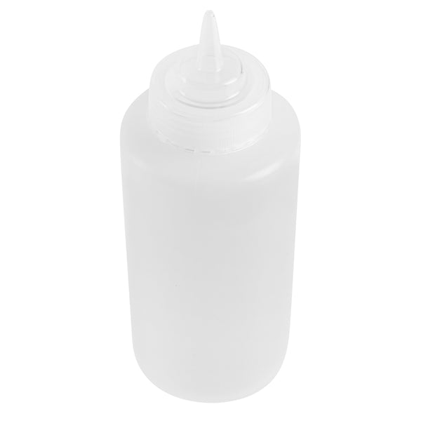 Restaurantware First In First Out 32 Oz Clear Plastic Squeeze Bottle - Refill Lid Precision Tip - 9 1/2" X 3 1/2" X 3 1/2" - 1 Count Box