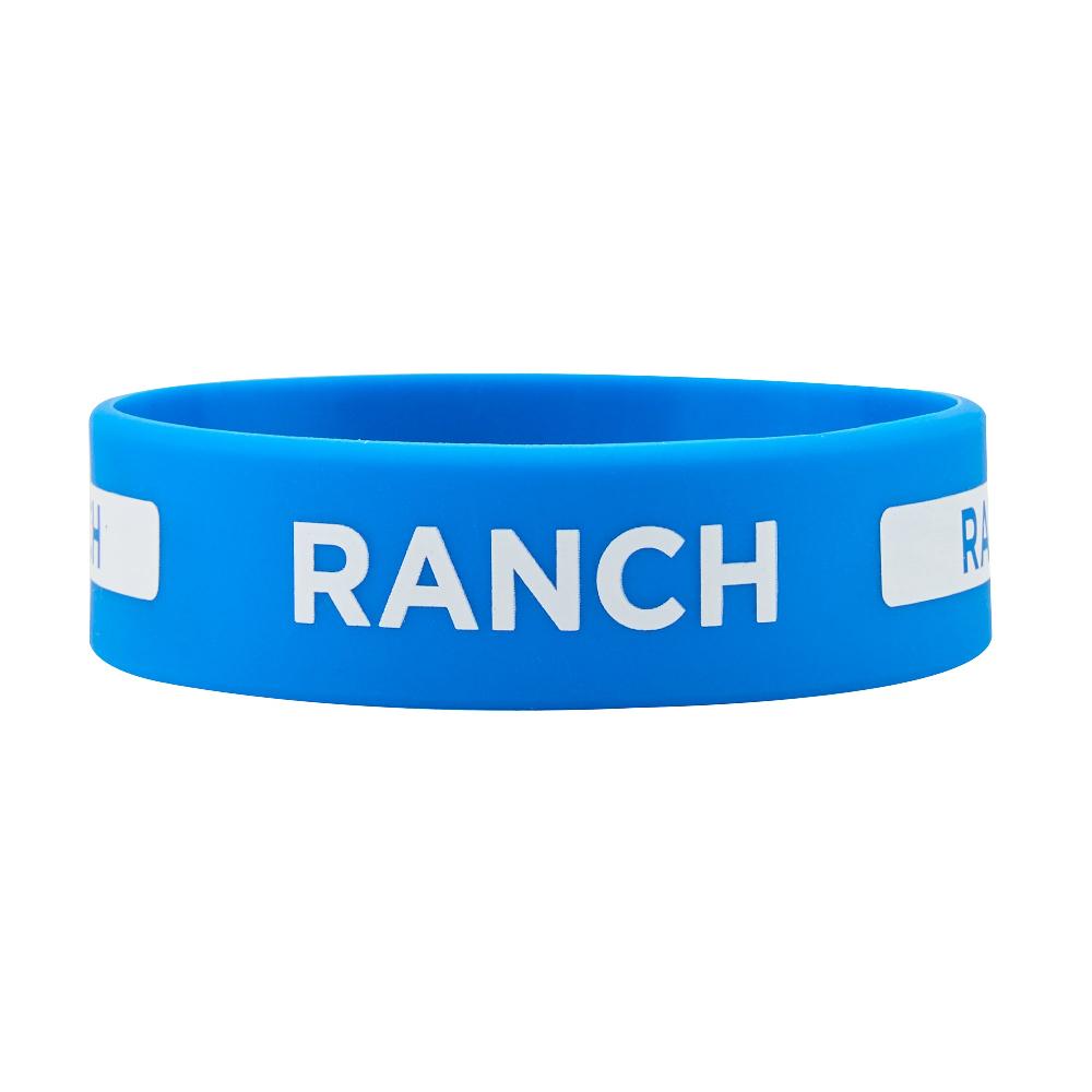 restaurantware First In First Out Blue Silicone Ranch Label Band - Fits 16 20 and 24 oz Squeeze Bottles - 10 count box