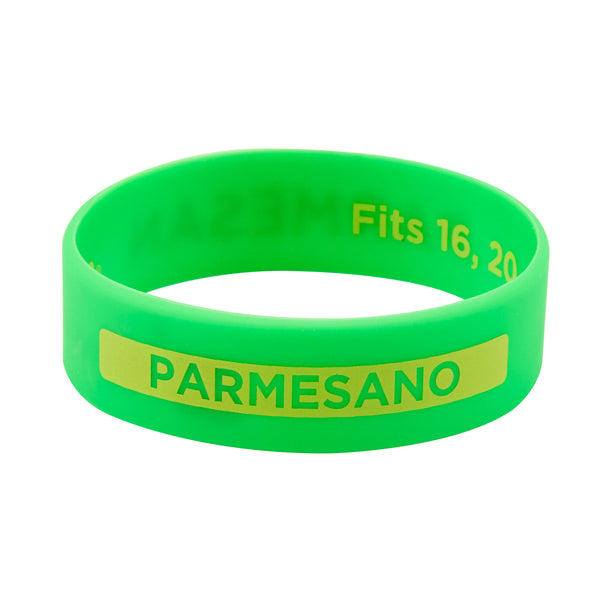 Restaurantware First In First Out Green Silicone Parmesan Label Band - Fits 16 20 And 24 Oz Squeeze Bottles - 10 Count Box