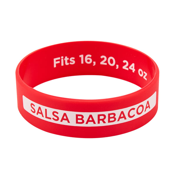 Restaurantware First In First Out Red Silicone BBQ Label Band - Fits 16 20 And 24 Oz Squeeze Bottles - 10 Count Box
