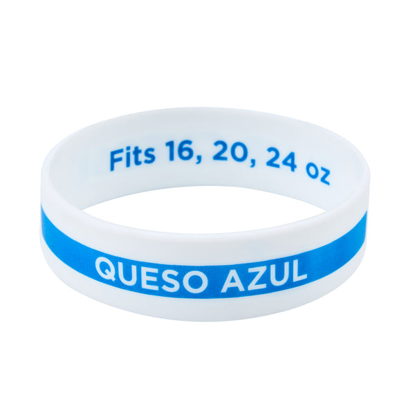 Restaurantware First In First Out White Silicone Blue Cheese Label Band - Fits 16 20 And 24 Oz Squeeze Bottles - 10 Count Box