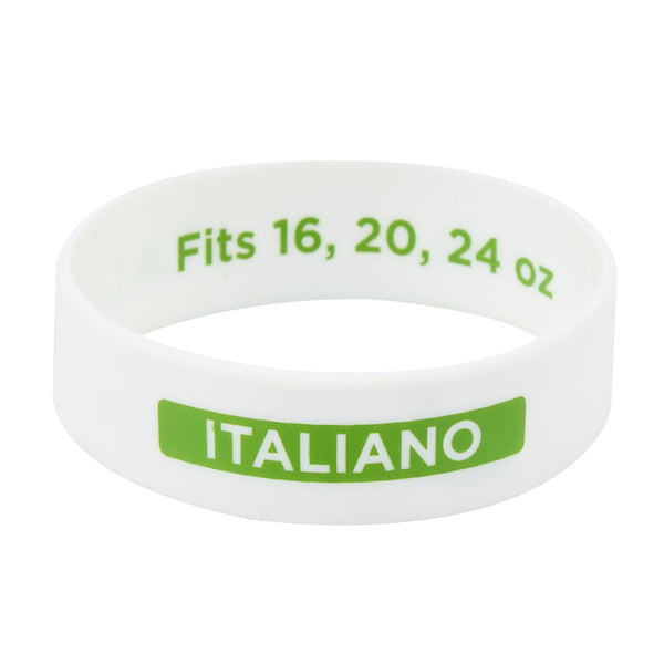 Restaurantware First In First Out White Silicone Italian Label Band - Fits 16 20 And 24 Oz Squeeze Bottles - 10 Count Box
