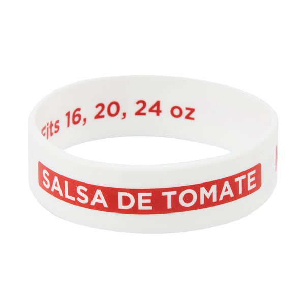 Restaurantware First In First Out White Silicone Ketchup Label Band - Fits 16 20 And 24 Oz Squeeze Bottles - 10 Count Box