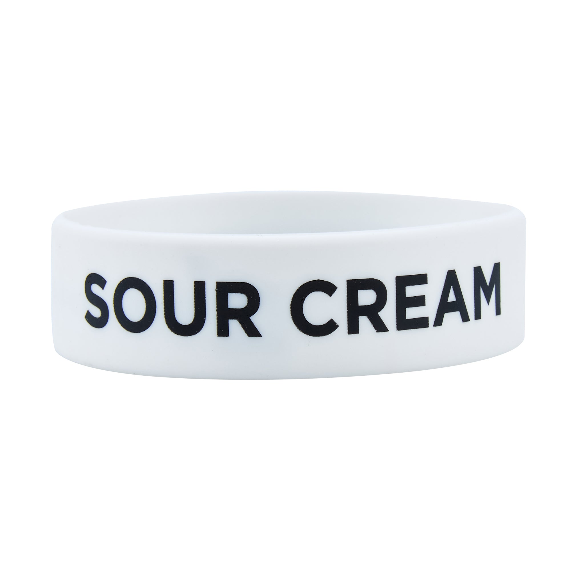 restaurantware First In First Out White Silicone Sour Cream Label Band - Fits 16 20 and 24 oz Squeeze Bottles - 10 count box