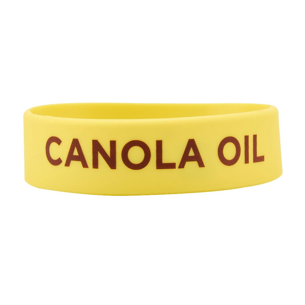 restaurantware First In First Out Yellow Silicone Canola Oil Label Band - Fits 16 20 and 24 oz Squeeze Bottles - 10 count box
