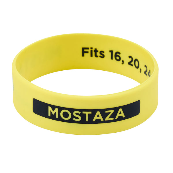 Restaurantware First In First Out Yellow Silicone Mustard Label Band - Fits 16 20 And 24 Oz Squeeze Bottles - 10 Count Box
