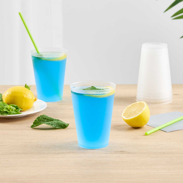 Restaurantware Flexi Grip 12 Oz Round Frosted Plastic Cup - 3 1/4" X 3 1/4" X 4 1/4" - 500 Count Box