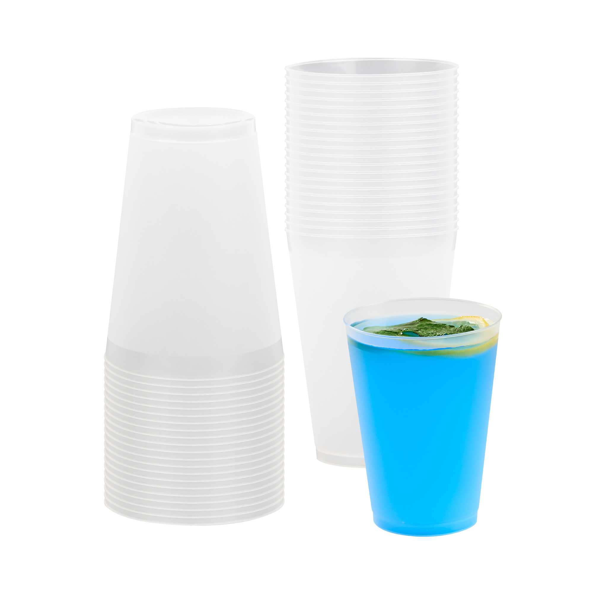 restaurantware Flexi Grip 12 oz Round Frosted Plastic Cup - 3 1/4" x 3 1/4" x 4 1/4" - 500 count box
