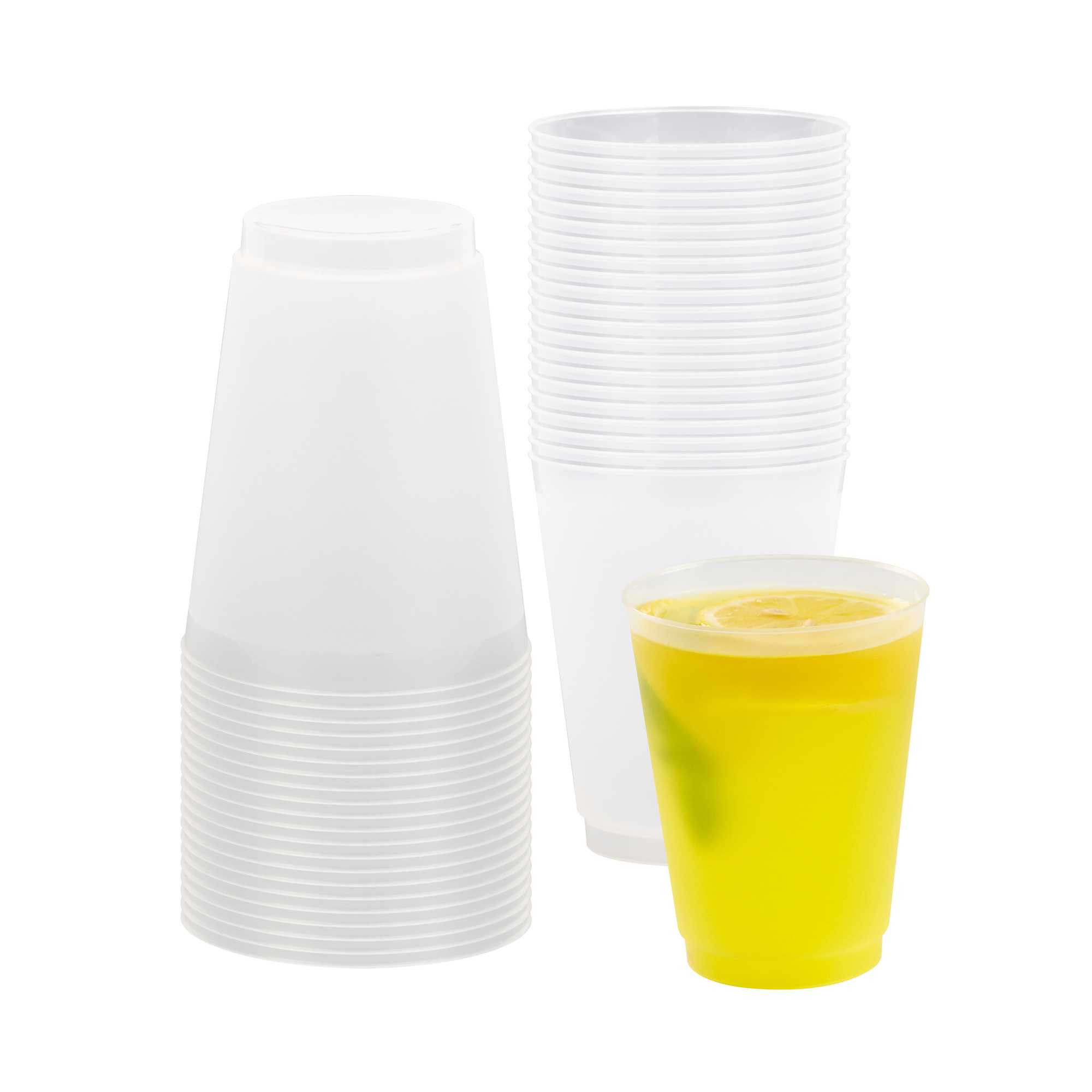 restaurantware Flexi Grip 16 oz Round Frosted Plastic Cup - 3 1/2" x 3 1/2" x 4 1/2" - 500 count box