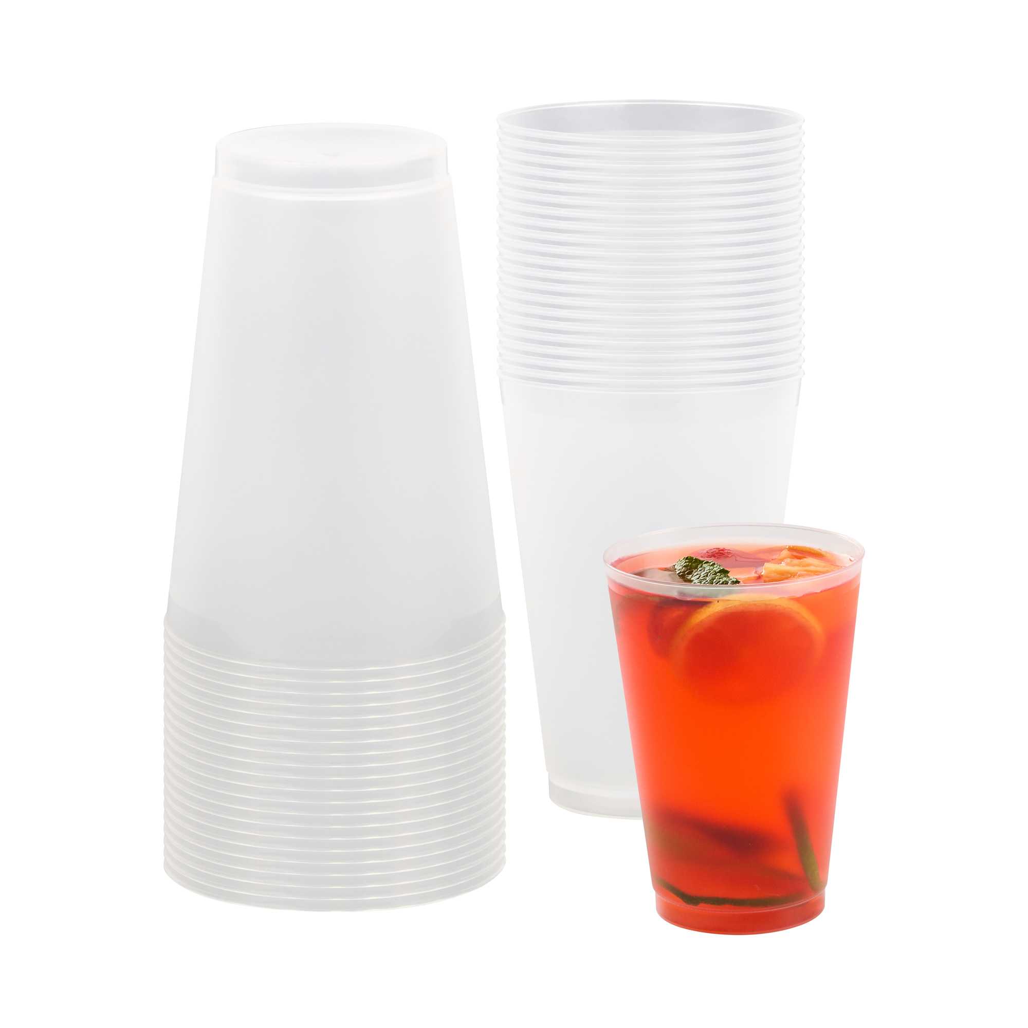 restaurantware Flexi Grip 20 oz Round Frosted Plastic Cup - 3 3/4" x 3 3/4" x 5 1/4" - 500 count box