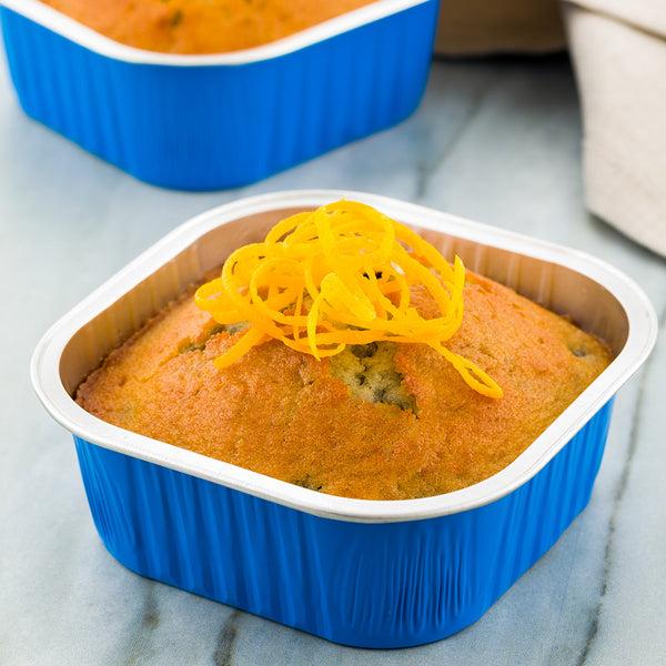 Restaurantware Foil Lux 10 Oz Square Blue Aluminum Baking Cup - 4 1/4" X 4 1/4" X 1 1/2" - 100 Count Box