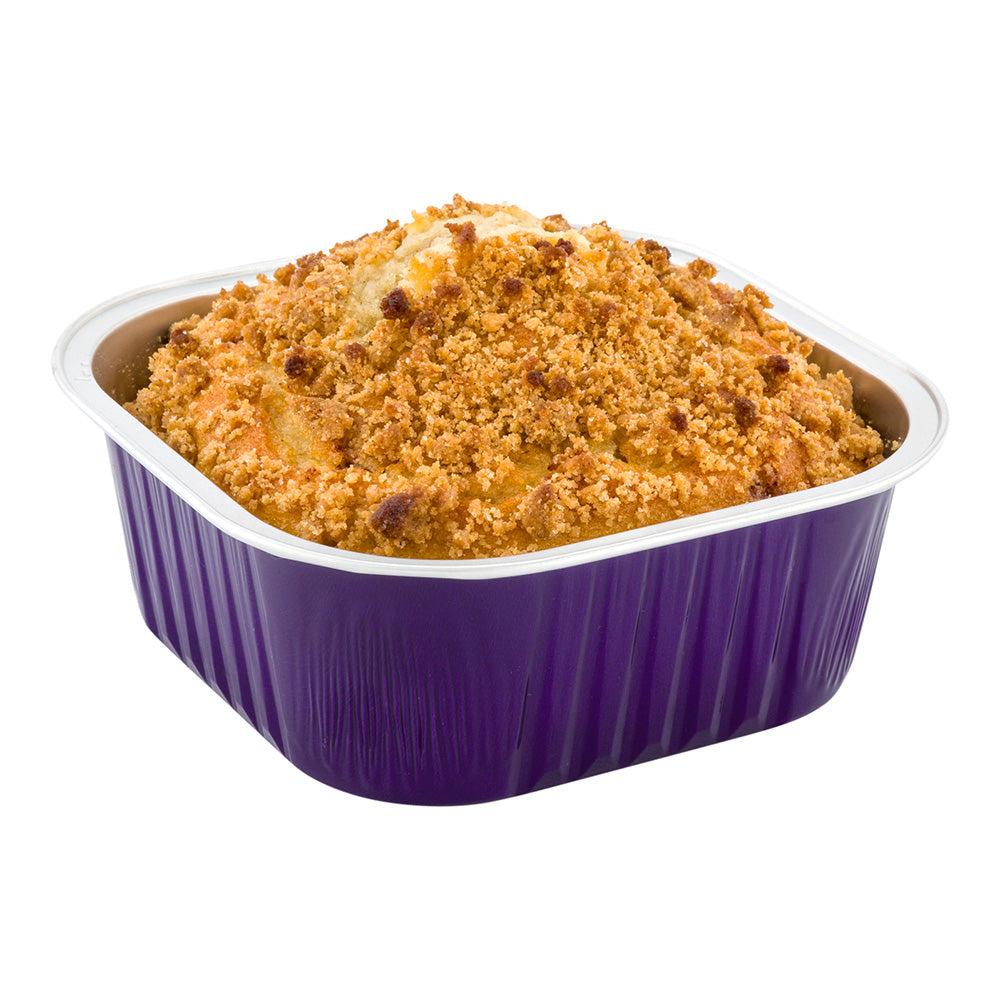 restaurantware Foil Lux 10 oz Square Purple Aluminum Baking Cup - 4 1/4" x 4 1/4" x 1 1/2" - 100 count box