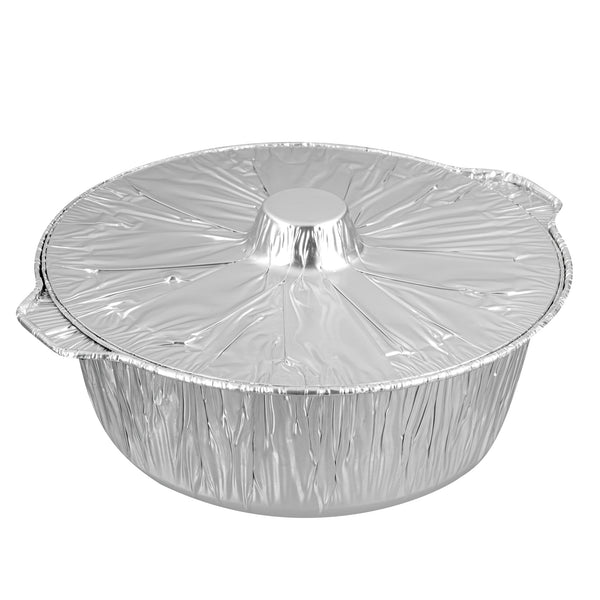 Restaurantware Foil Lux 6 Qt Aluminum Foil Pot - With Lid - 13 1/2" X 12" X 4 3/4" - 100 Count Box