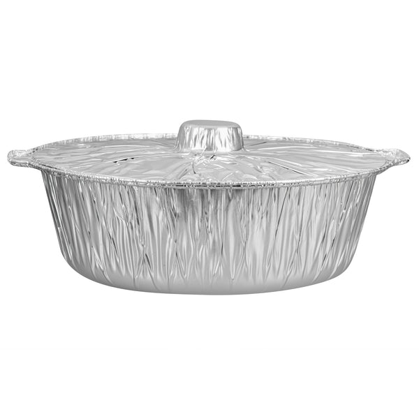 Restaurantware Foil Lux 8 Qt Aluminum Foil Pot - With Lid - 15 1/4" X 14" X 4 3/4" - 50 Count Box