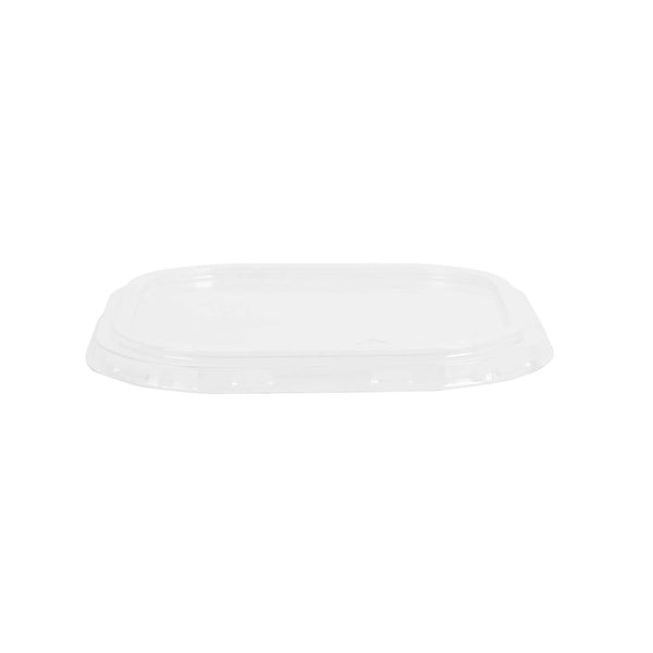 Restaurantware Foil Lux Square Clear Plastic Flat Lid - Fits 10 Oz Aluminum Baking Cup - 4 1/2" X 4 1/2" - 100 Count Box