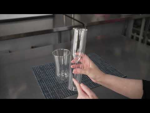 Restaurantware Forma Professional 10 Oz Round Glass Beverage Glass - Double Wall - 3" X 3" X 5 3/4" - 10 Count Box