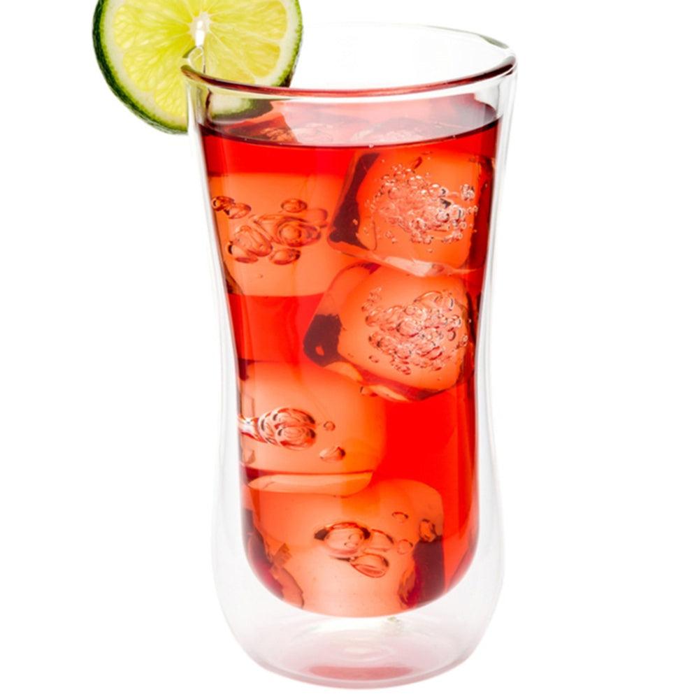 restaurantware Forma Professional 10 oz Round Glass Beverage Glass - Double Wall - 3" x 3" x 5 3/4" - 10 count box