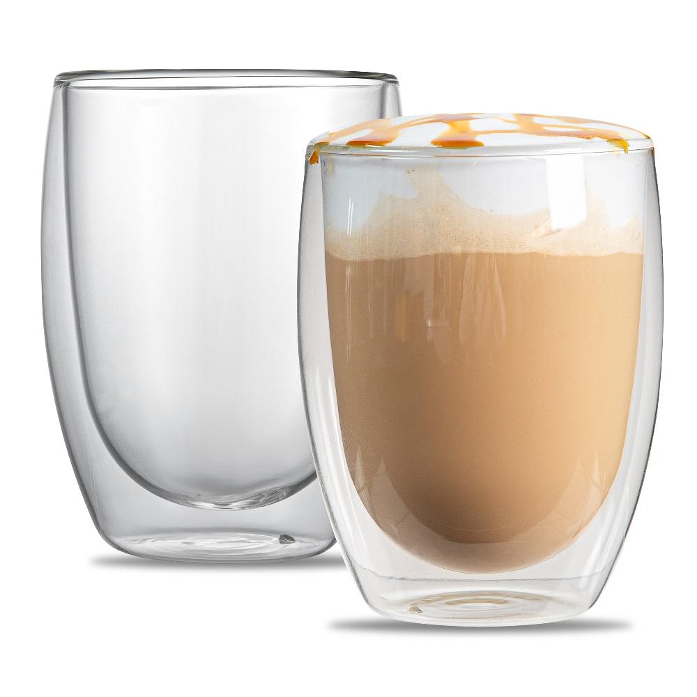 restaurantware Forma Professional 12 oz Coffee Cup - Double Wall Borosilicate - 3 1/4'' x 3 1/4'' x 4 3/4'' - 12 count box