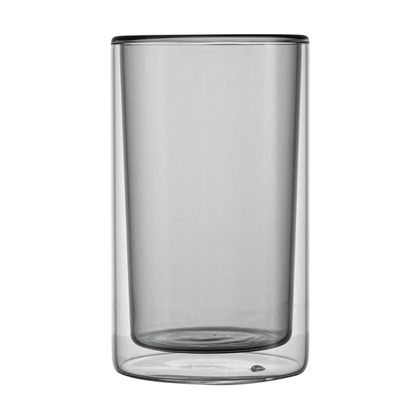 Restaurantware Forma Professional 14 Oz Gray Glass Tumbler - Double Wall Borosilicate - 3 1/4" X 3 1/4" X 5 1/4" - 12 Count Box