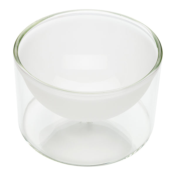 Restaurantware Forma Professional 14 Oz Round Frosted Glass Lufthansa Bowl - Double Wall Shallow - 4 3/4" X 4 3/4" X 3" - 10 Count Box