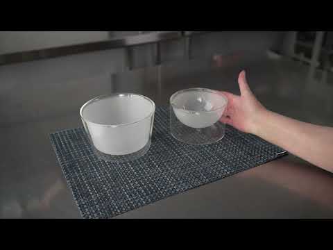 Restaurantware Forma Professional 14 Oz Round Frosted Glass Lufthansa Bowl - Double Wall Shallow - 4 3/4" X 4 3/4" X 3" - 10 Count Box