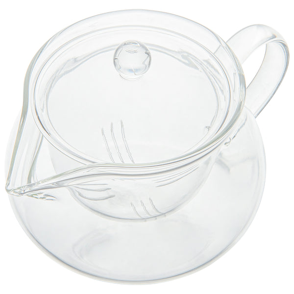 Restaurantware Forma Professional 17 Oz Round Glass Teapot - Double Wall - 5 1/4" X 5 1/4" X 5" - 1 Count Box