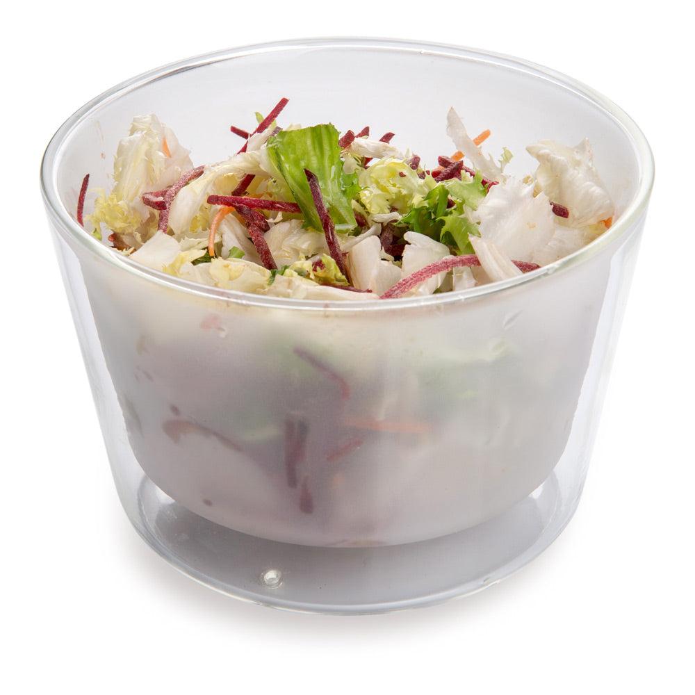 restaurantware Forma Professional 25 oz Round Frosted Glass Lufthansa Bowl - Double Wall Deep - 5 1/2" x 5 1/2" x 3 1/2" - 10 count box