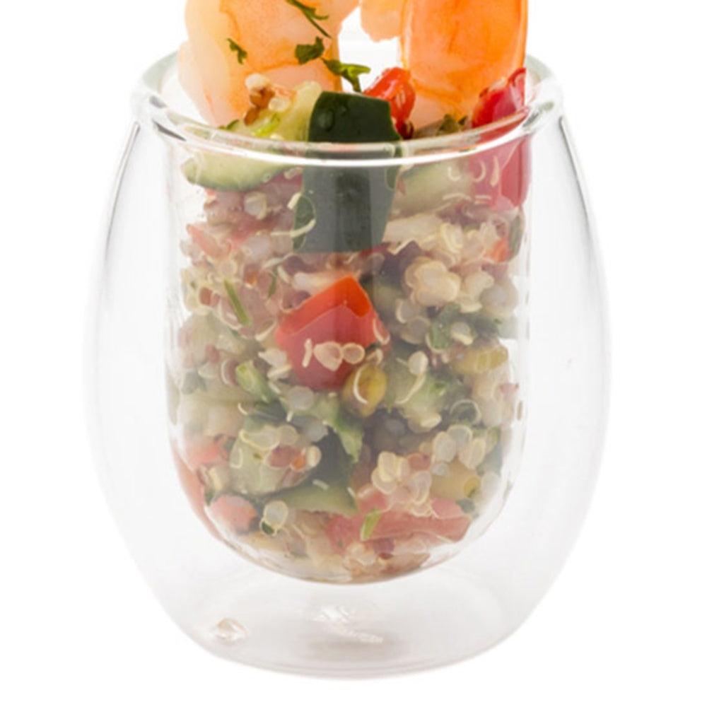 restaurantware Forma Professional 3 oz Round Appetizer Shot Glass - Double Wall - 2 1/2" x 2 1/2" x 2 3/4" - 10 count box