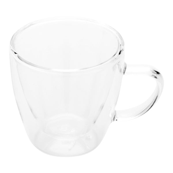 Restaurantware Forma Professional 3 Oz Round Glass Espresso Cup - Double Wall With Handle - 2 1/2" X 2 1/2" X 2 1/2" - 10 Count Box