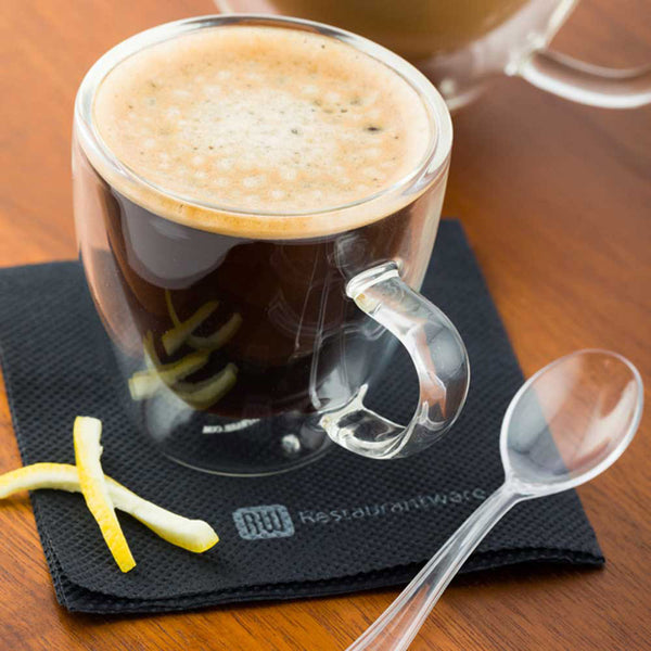 Restaurantware Forma Professional 3 Oz Round Glass Espresso Cup - Double Wall With Handle - 2 1/2" X 2 1/2" X 2 1/2" - 10 Count Box
