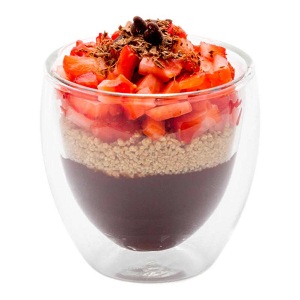 restaurantware Forma Professional 3 oz Round Glass Espresso Dessert Cup - Double Wall - 2 1/2" x 2 1/2" x 2 1/2" - 10 count box