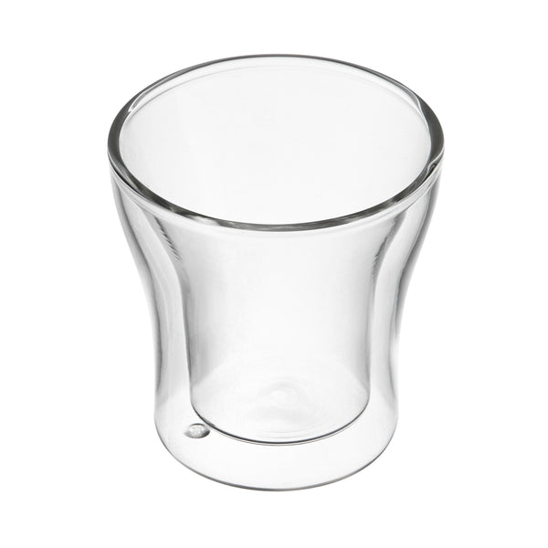 Restaurantware Forma Professional 3 Oz Shot Glass / Espresso Cup - Double Wall Borosilicate - 2 3/4'' X 2 3/4'' X 2 3/4'' - 12 Count Box