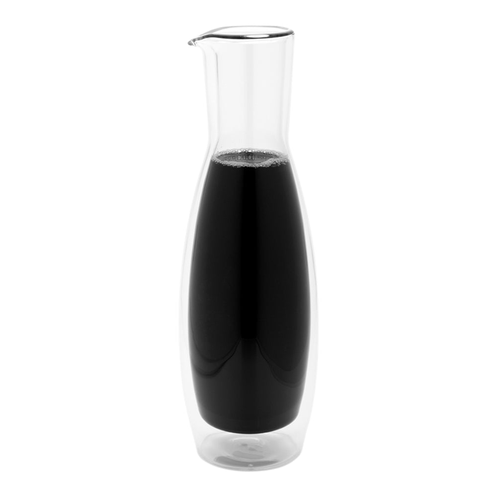 restaurantware Forma Professional 30 oz Round Glass Wine and Water Carafe - Double Wall - 4" x 4" x 11 1/2" - 1 count box