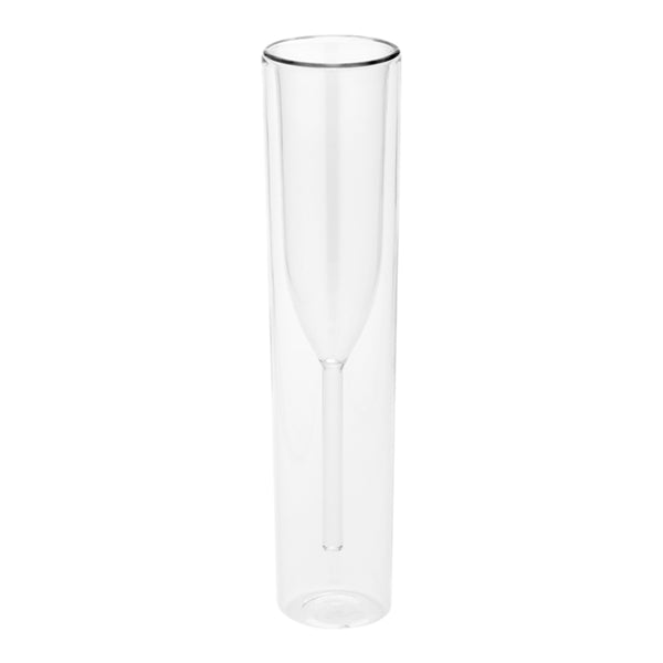 Restaurantware Forma Professional 4 Oz Round Glass Champagne Flute - Double Wall - 2" X 2" X 9 1/4" - 10 Count Box