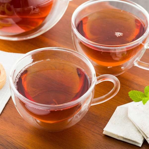 Restaurantware Forma Professional 6 Oz Round Glass Cafe Cup - Double Wall With Handle - 3 1/2" X 3 1/2" X 2 1/2" - 10 Count Box