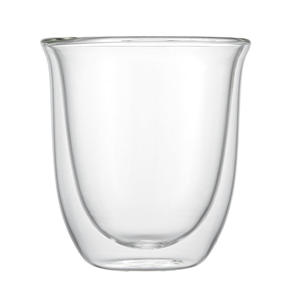 Restaurantware Forma Professional 7 Oz Glass Coffee Cup - Double Wall Borosilicate - 3 1/2'' X 3 1/2'' X 3 3/4'' - 12 Count Box