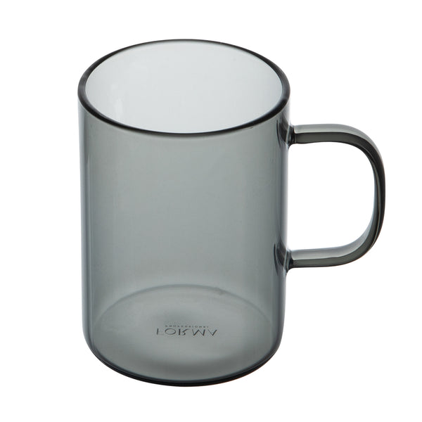 Restaurantware Forma Professional 7 Oz Gray Glass Coffee Mug - Borosilicate With Handle - 2 1/2" X 2 1/2" X 3 1/2" - 12 Count Box