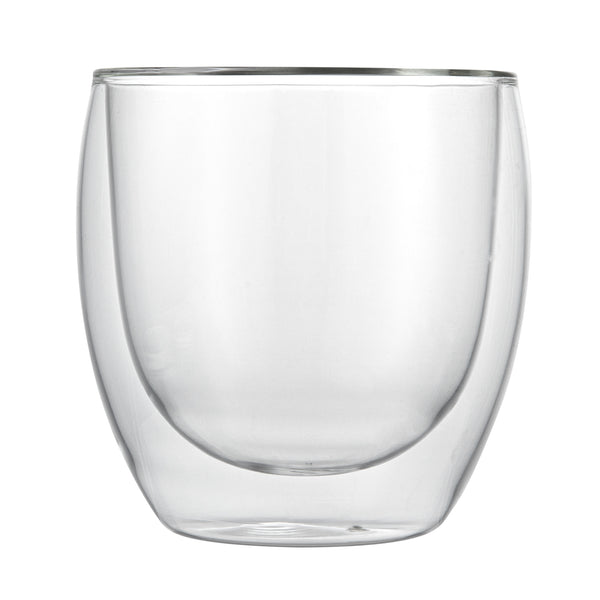 Restaurantware Forma Professional 8 Oz Coffee Cup - Double Wall Borosilicate - 3 1/4'' X 3 1/4'' X 3 1/2'' - 12 Count Box