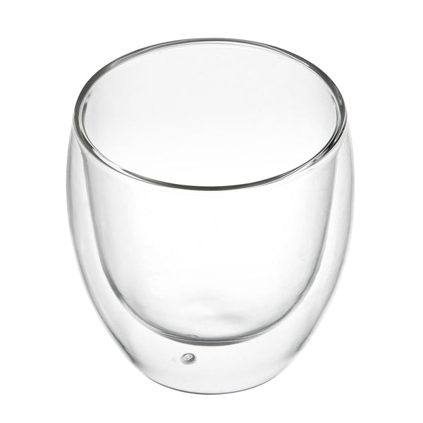 Restaurantware Forma Professional 8 Oz Coffee Cup - Double Wall Borosilicate - 3 1/4'' X 3 1/4'' X 3 1/2'' - 12 Count Box