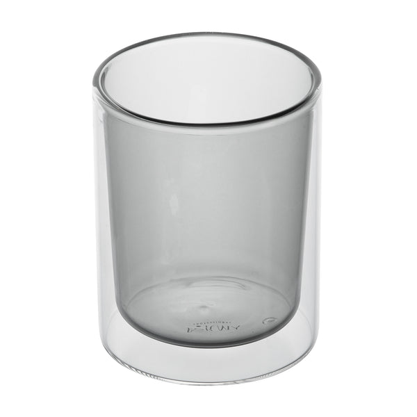 Restaurantware Forma Professional 9 Oz Gray Glass Tumbler - Double Wall Borosilicate - 3 1/4" X 3 1/4" X 4" - 12 Count Box