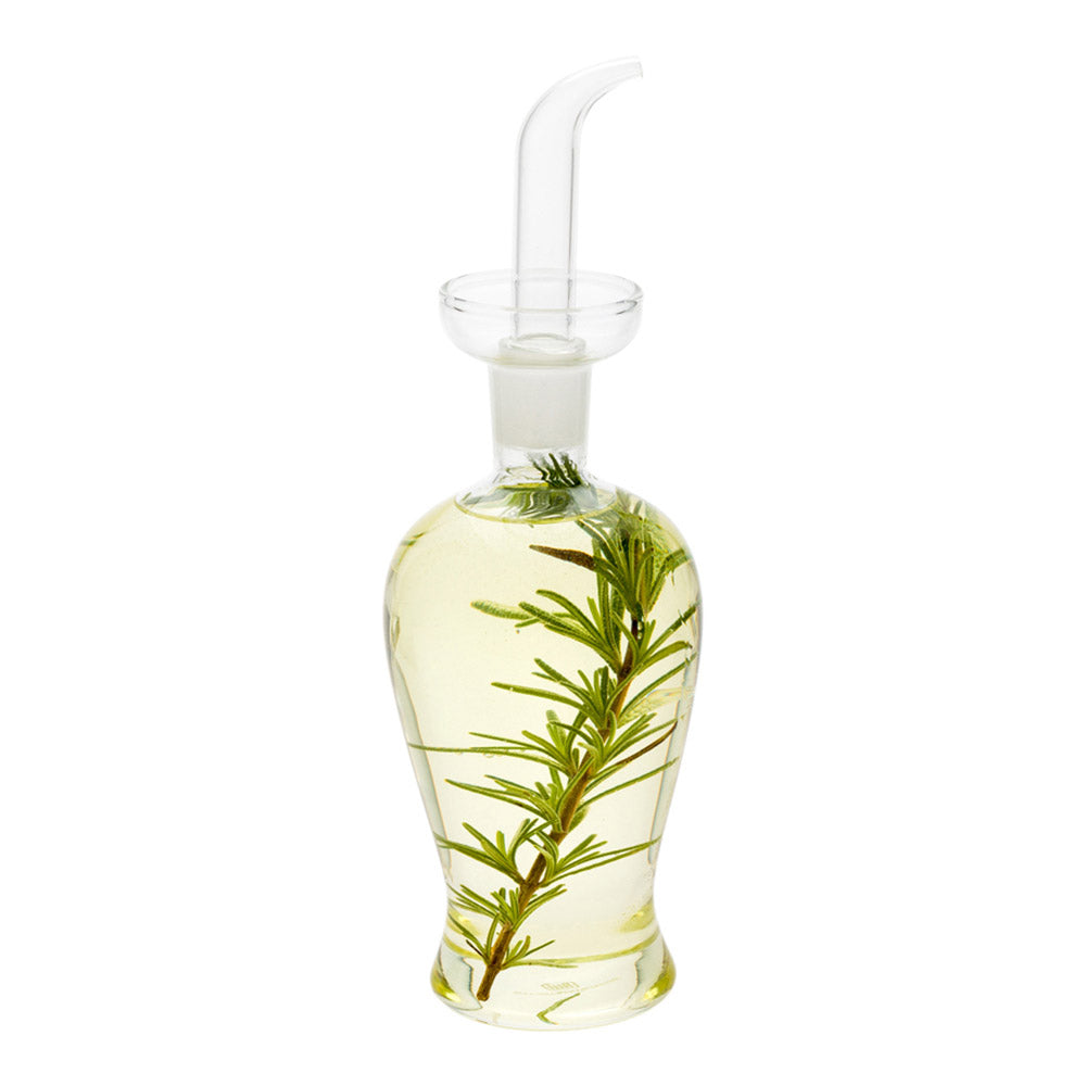 restaurantware Forma Professional 9 oz Round Oil Dispenser Bottle - Blown Glass - 2 3/4" x 2 3/4" x 6 1/4" - 1 count box