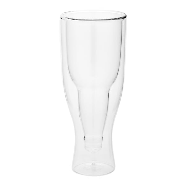 Restaurantware Forma Professional 9 Oz Round Pilsner Beer Glass - Double Wall - 3" X 3" X 7" - 10 Count Box