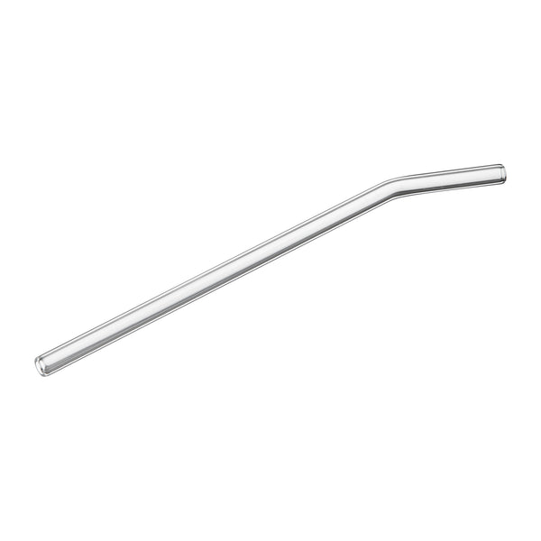 Restaurantware Forma Professional Clear Bent Glass Straw - Borosilicate With Brush - 7 3/4'' - 100 Count Box