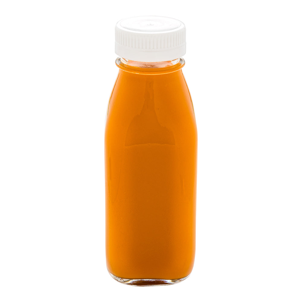 restaurantware French Countryside 10 oz Glass Square Bottle - Tamper-Evident Cap - 2 1/4" x 2 1/4" x 6 1/2" - 10 count box
