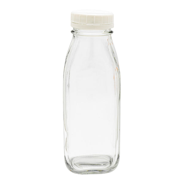 Restaurantware French Countryside 16 Oz Glass Square Bottle - Tamper-Evident Cap - 2 3/4" X 2 3/4" X 7 1/2" - 10 Count Box