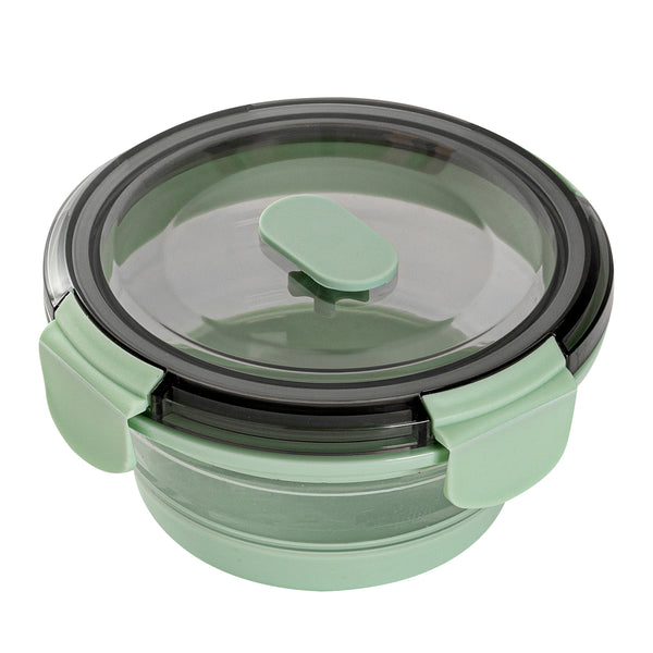 Restaurantware Fresh Hero 14 Oz Green Plastic Airtight Food Storage Container - With Vented Lid Collapsible - 5 1/2" X 5 1/2" X 2 3/4" - 20 Count Box