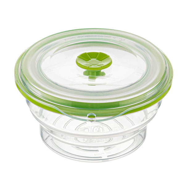 Restaurantware Fresh Hero 16 Oz Green Silicone Airtight Food Storage Container - With Vented Lid Collapsible - 5 3/4" X 5 3/4" X 2 3/4" - 20 Count Box