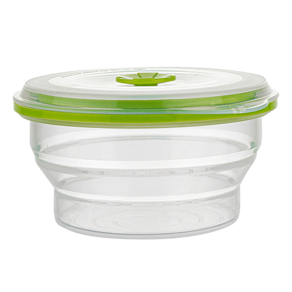 Restaurantware Fresh Hero 16 Oz Green Silicone Airtight Food Storage Container - With Vented Lid Collapsible - 5 3/4" X 5 3/4" X 2 3/4" - 20 Count Box